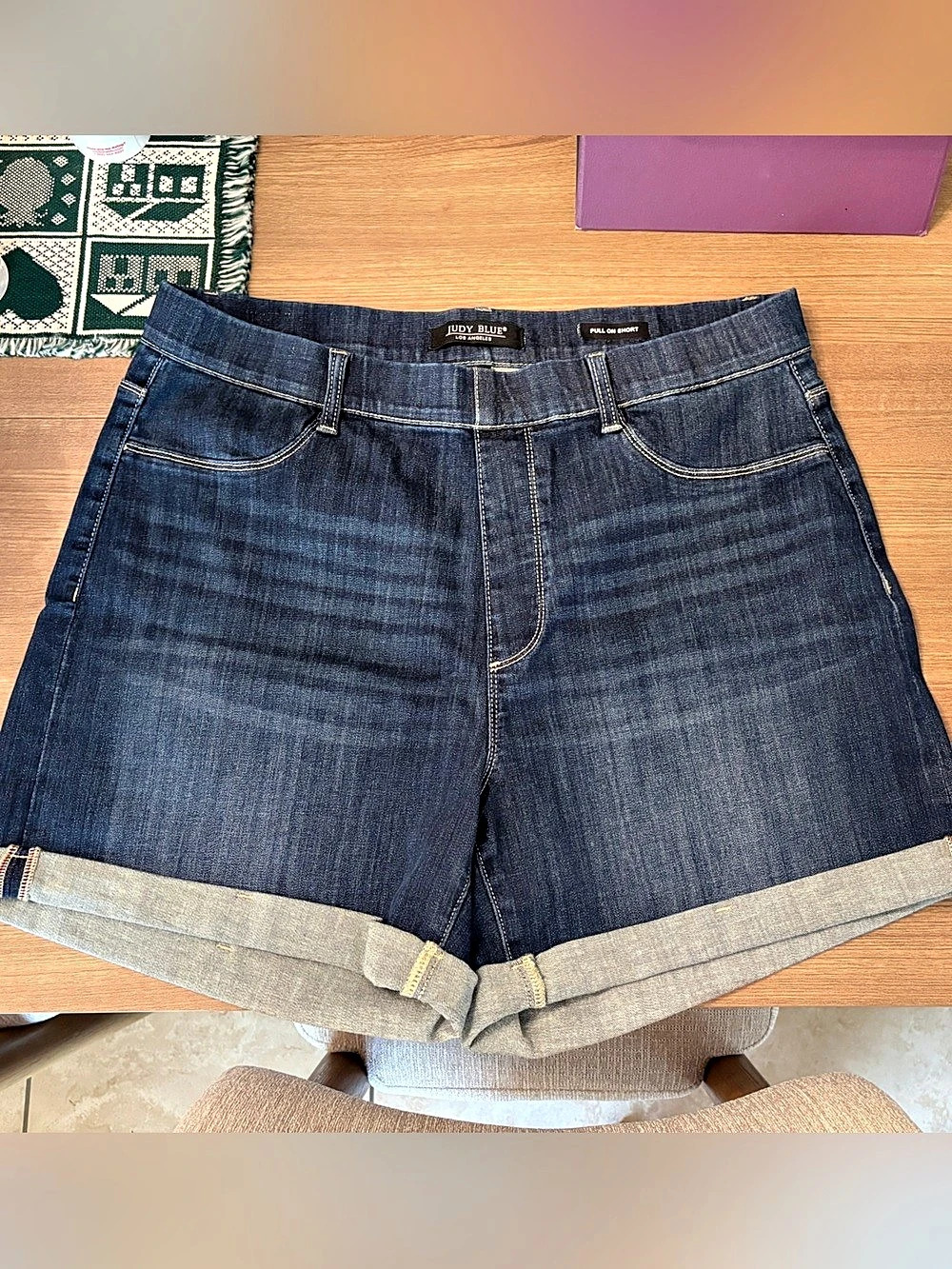 NWOT Judy Blue Pull On Short Denim Jean Shorts Blue 3XL